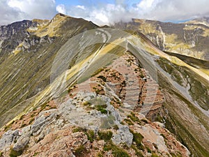 Beautiful view of the crest of Monte Sibilla in the national park of Monti Sibillini photo