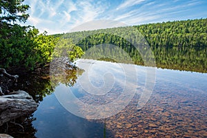 Beautiful view of the crystal clear waters of Lake Fanny Hooe