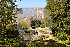 Beautiful view from Crystal Palace gardens in Porto