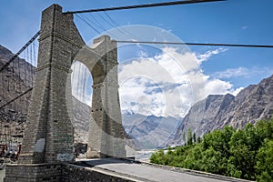 Beautiful View of Daghoni Balghar Bridge over Shyok River photo