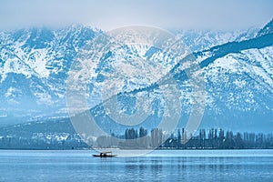 A beautiful view of Dal Lake in winter, Srinagar, Kashmir, India