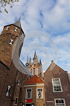 Beautiful view of Delft (Netherlands)