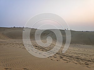 Beautiful view of desert Sand dunes.Focus on desert.