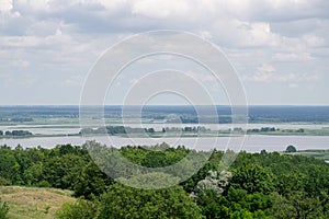 Beautiful view of the Dnipro River. Vytachiv, Ukraine