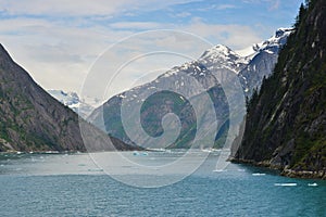 Beautiful view down a fjord in Alaska.