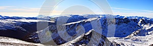 Beautiful view down the valley from the Peleaga peak, in Retezat mountains