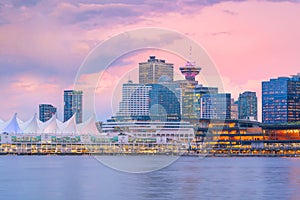 Beautiful view of downtown Vancouver skyline, British Columbia, Canada