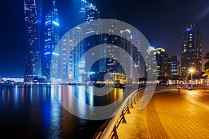 Beautiful view of Dubai Marina promenade