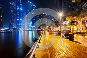 Beautiful view of Dubai Marina promenade