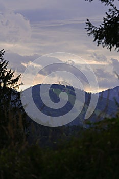 Beautiful view of Eibl mountain against a cloudy sky