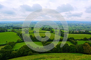 Beautiful view at emerald green fields, England