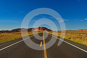Endless,empty road somewhere in the Utah