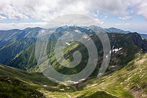 Beautiful view of Fagaras Mountains in a sunny summer day