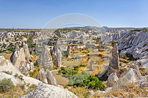 Beautiful view of the fairy chimneys of Goreme