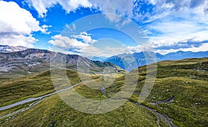 Beautiful view of the famous Austrian serÅ¡entine road Grossglockner Hochalpenstrasse