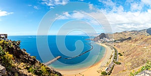 Beautiful view of the famous beach Playa de las Teresitas near Santa Cruz de Tenerife photo
