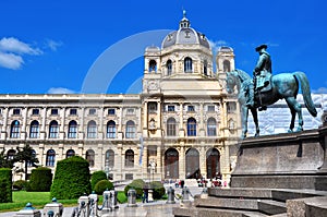 Beautiful view of famous Naturhistorisches Museum Natural History Museumin Vienna, Austria.