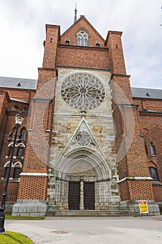 Beautiful view of famous Uppsala Cathedral. Sweden.