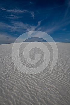 Beautiful view of the famous White Sands National Park in New Mexico, United States on a sunny day