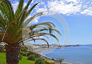 Beautiful view of Fanabe beach in Costa Adeje, Tenerife,Canary Islands,Spain.