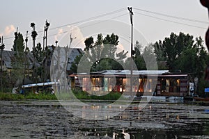 Beautiful view of floating market in Dal lake, Srinagar, Jammu and Kashmir, India photo
