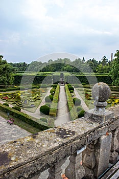 Beautiful view of flower garden of Kromeriz