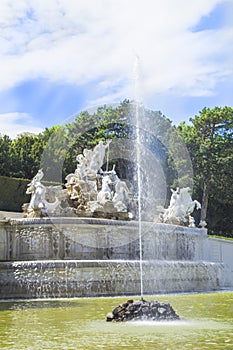 Beautiful view of the fountain near the Schnbrunn Palace in Vienna