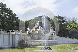 Beautiful view of the fountain near the Schnbrunn Palace in Vienna