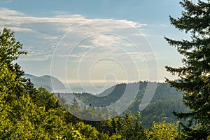 Beautiful view Fundy Shore scenery from Dickson Falls Trail look