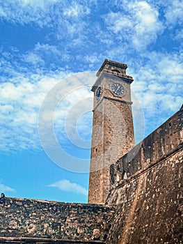 Beautiful view of the Galle Fort Clock Tower in Sri Lanka