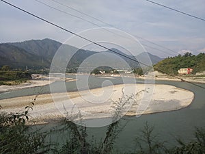 Beautiful view of the Ganges in Srinagar Garhwal