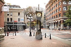 Beautiful view of Gastown Steam Clock in Vancouver