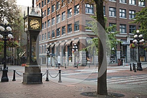 Beautiful view of Gastown Steam Clock in Vancouver