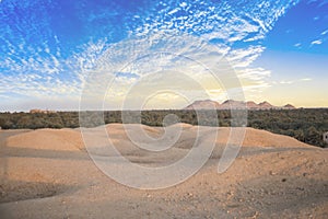 Beautiful view of the Gebel al-Mawta and city in Siwa Oasis