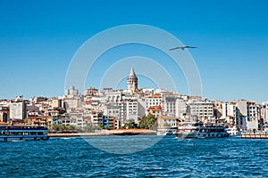 Beautiful view of the Golden Horn and the Galata Tower, Istanbul