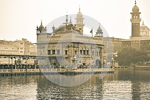 Beautiful view of golden temple shri amritsar sahib