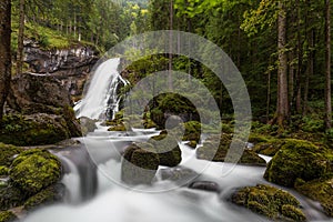 Beautiful view of Gollinger waterfall during summer, Austria, alps