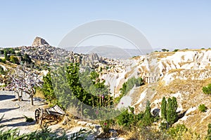 Beautiful view of Goreme National Park and Uchisar village in Cappadocia