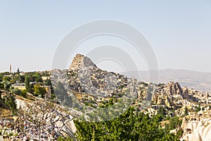 Beautiful view of Goreme National Park and Uchisar village in Cappadocia