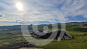 Beautiful view of Grabrok mountain in Iceland.