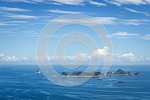 Beautiful view of a group of small island, located in Clearwater Bay, Sai Kung, Hong Kong photo