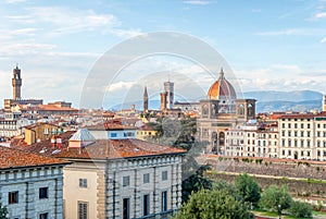 Beautiful view on hart of amazing Florence city and the Cathedral at sunrise, Florence