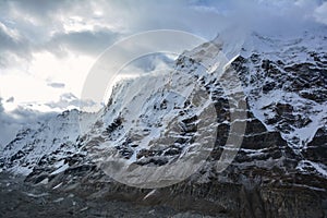 Beautiful view of the Himalayan Mountains, Kangchenjunga basecamp, Nepal