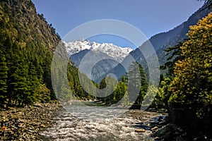 Beautiful view of Himalayan mountains, Kasol, Parvati valley, Himachal Pradesh, India