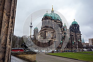 Beautiful view of historic Berlin Cathedral Berliner Dom at fa