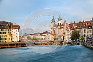 Beautiful view of the the historic city center of Lucerne, Switz