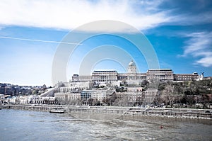 Beautiful view of historic Royal Palace in Budapest