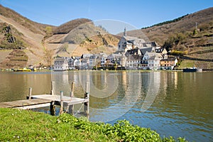 Historic town of Beilstein with Mosel river in spring, Rheinland-Pfalz, Germany photo