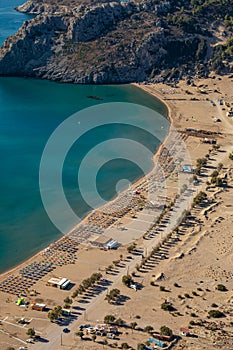 Beautiful view from holy monastery of panagia tsambika kyra psili