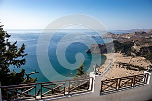 Beautiful view from holy monastery of panagia tsambika kyra psili, Rhodos , day time